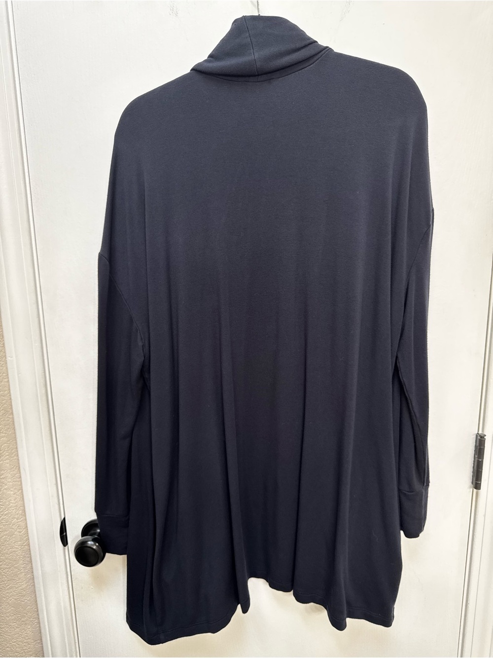 Daily Ritual Dark Blue Open-Front Draped Cardigan - Picture 9 of 10